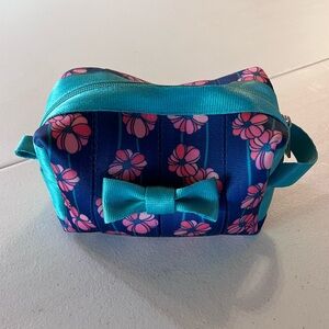 Harveys Super Bloom Mini Dopp Kit Cosmetic Bag Teal & Pink